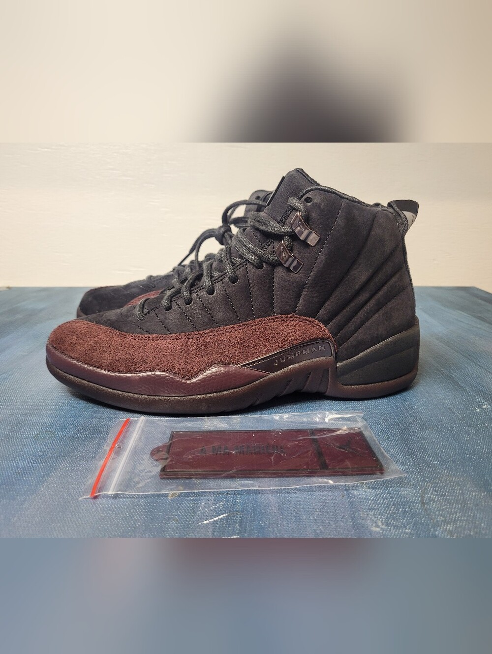 Air Jordan Retro 12 A Ma Maniere Black Burgundy Size 9 New